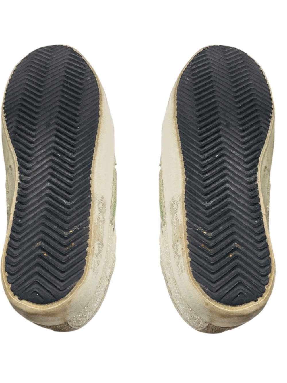 GOLDEN GOOSE DELUXE BRAND WHITE / GREY SUEDE TRIMMED GLITTER LOW TOP SUPERSTAR S - Picture 6 of 7